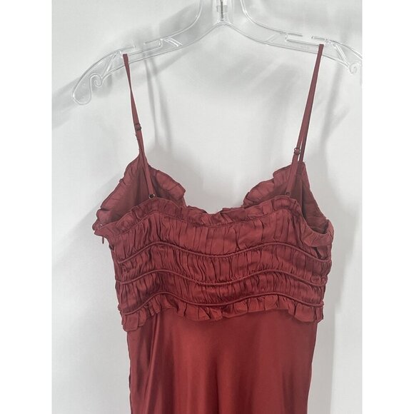 Astr the Label Red Ruffle Silky Maxi Dress Sz S NWOT - Picture 4 of 7